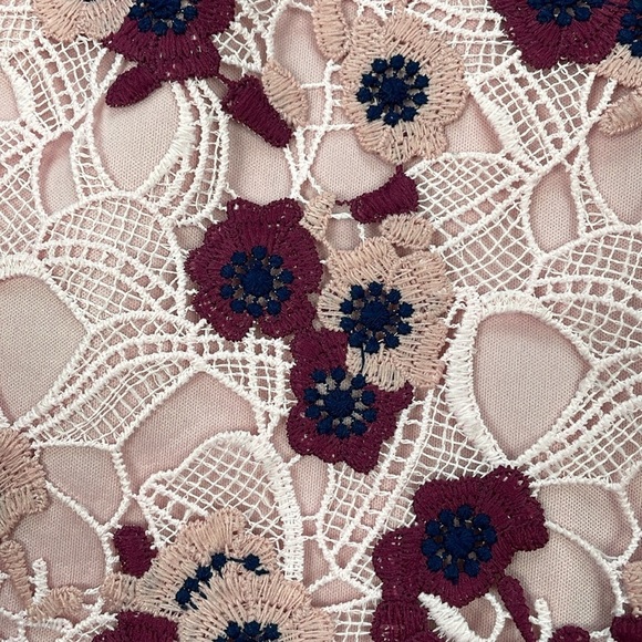 NWT JS Collections Guipure Lace Knee Length Ladys Dress Pink Boysenberry Sz 2 - Picture 12 of 14